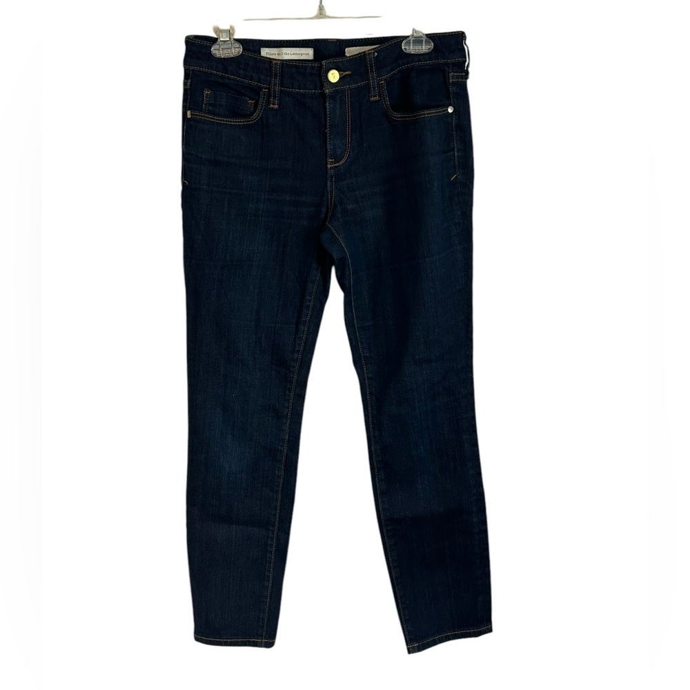 Pilcro And The Letterpress Anthropologie Dark Wash Stet Jeans Denim Womens Sz 28 - Picture 1 of 12